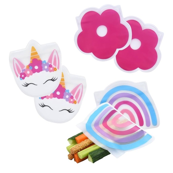 melii Other - melii Unicorn, Rainbow & Flower shaped reusable snack bags, pack of 6 bags